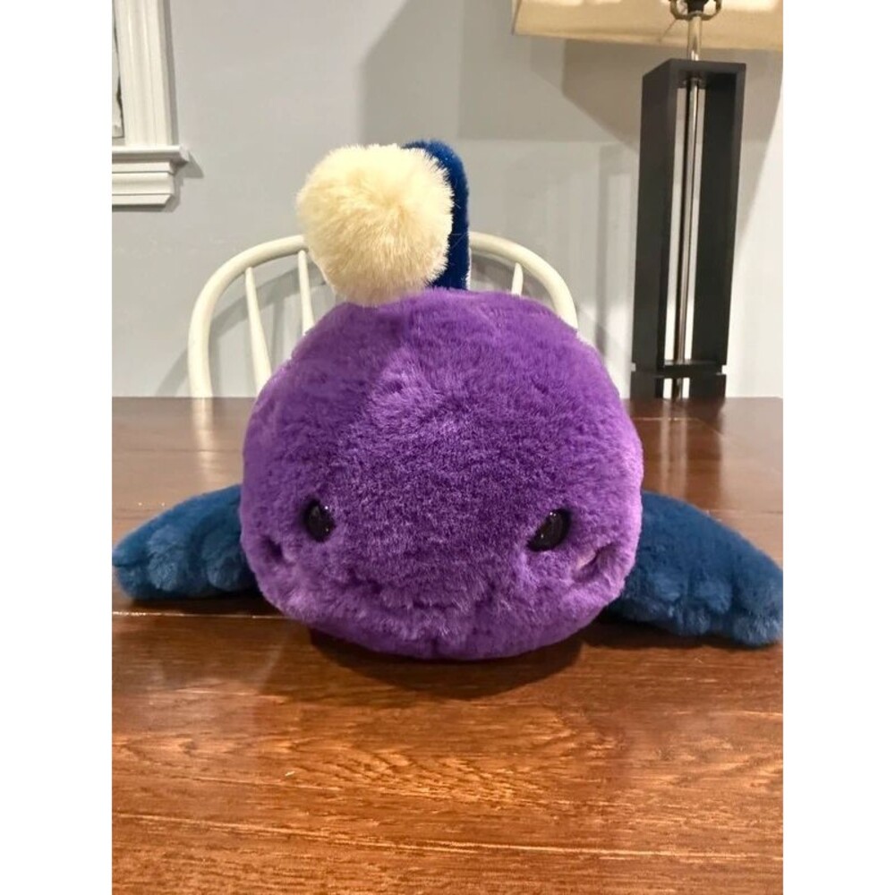 Aurora Too Cute Ani Angler Fish Plush 9” Purple Blue Deep Sea Stuffed Animal